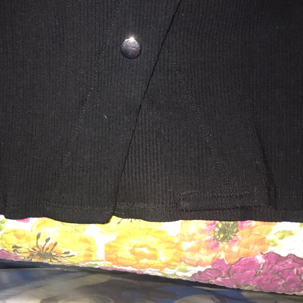 BLACK SLIT MINI DRESS - Picture 2 of 4